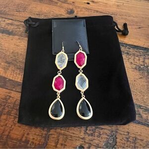Vibrant Geometric Dangle Long Earrings